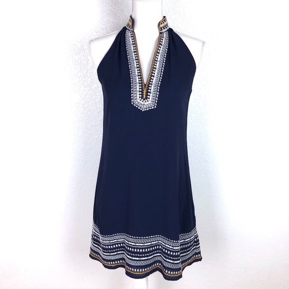 THML Dresses & Skirts - THML Blue White Boho Embroidered Summer Dress